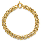 14k Fancy 8mm Flat Byzantine Bracelet