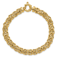 14k Fancy 8mm Flat Byzantine Bracelet