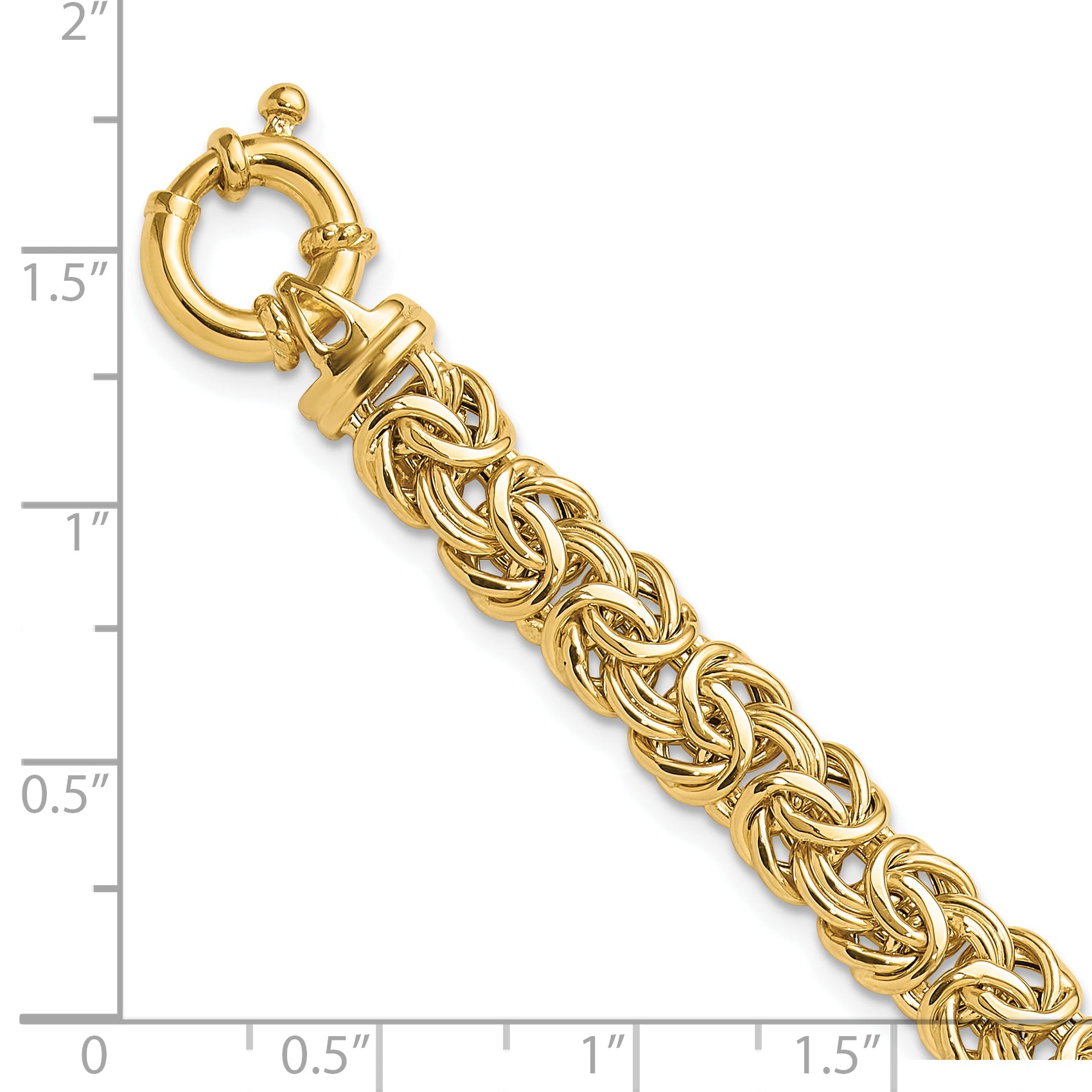 14k Fancy 8mm Flat Byzantine Bracelet