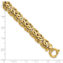 14k Fancy 11mm Flat Byzantine Bracelet