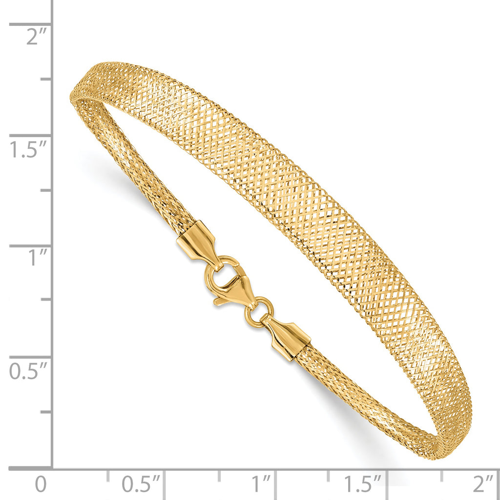 Graduated Mesh Stretch Bracelet in 14K Yellow Gold