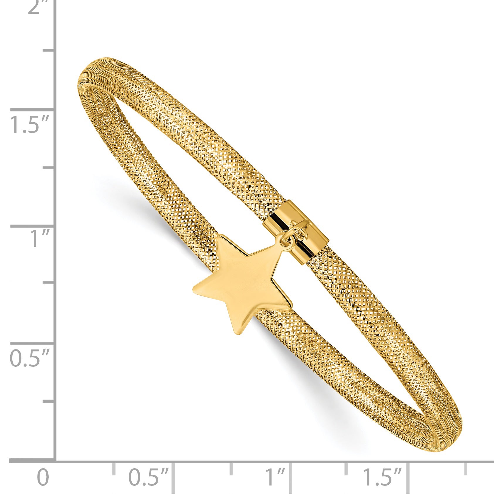 14K Mesh Star Dangle Stretch Bracelet