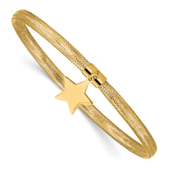 14K Mesh Star Dangle Stretch Bracelet