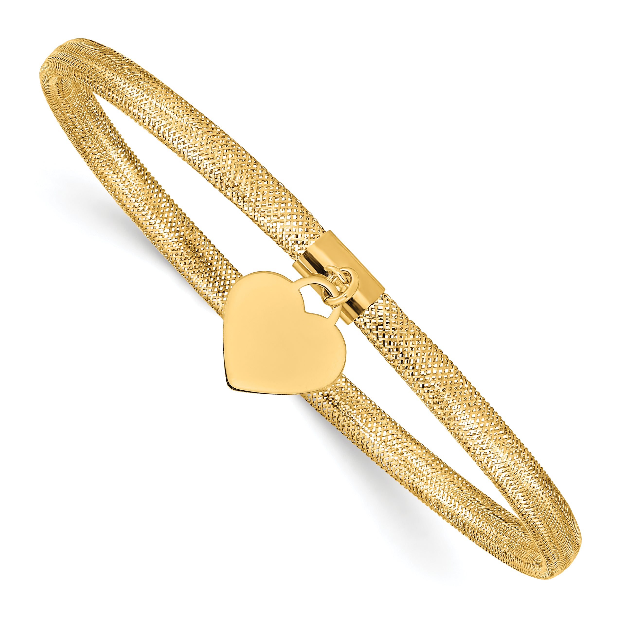 14K Heart Stretch Mesh Bracelet Main image
