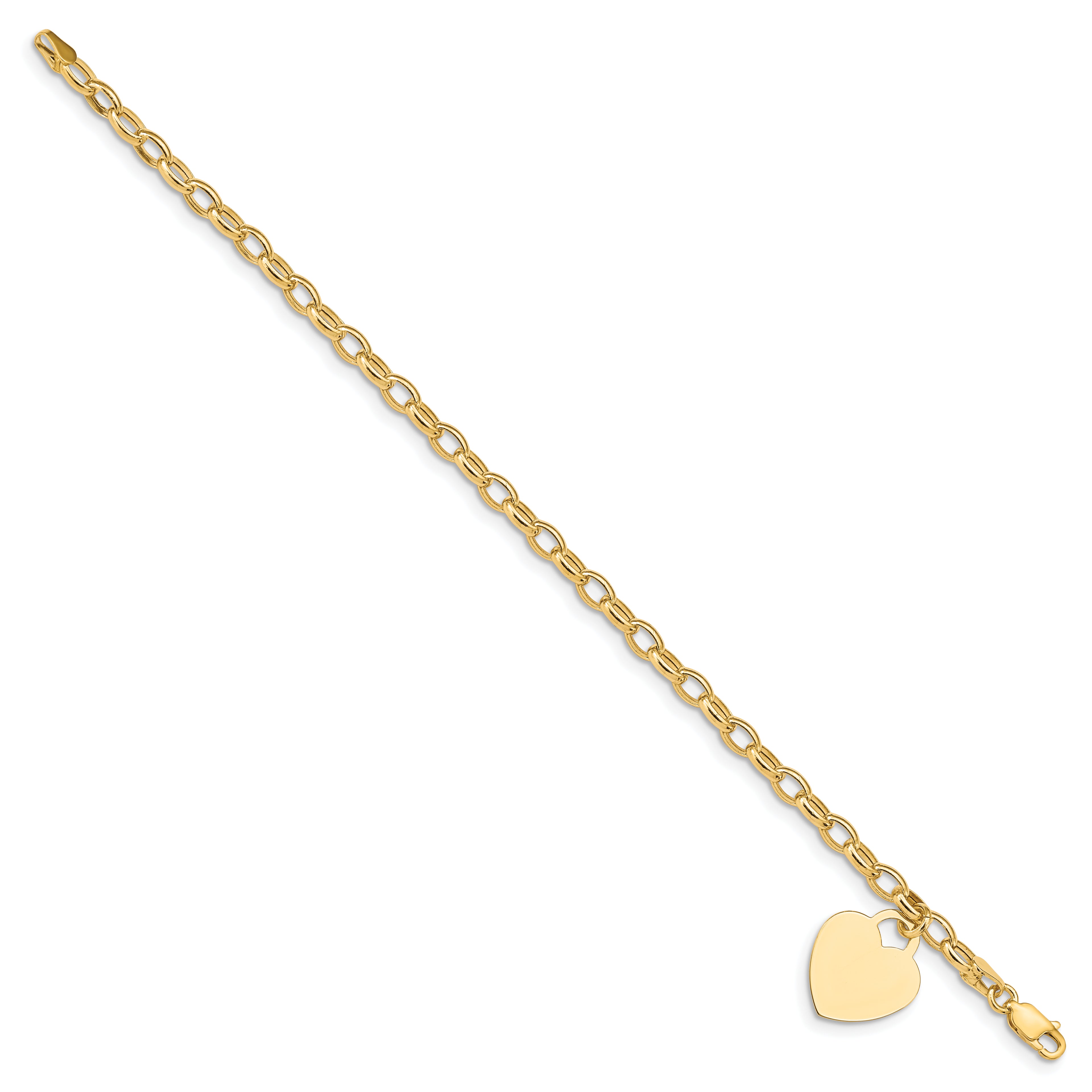 14k Heart Charm Bracelet
