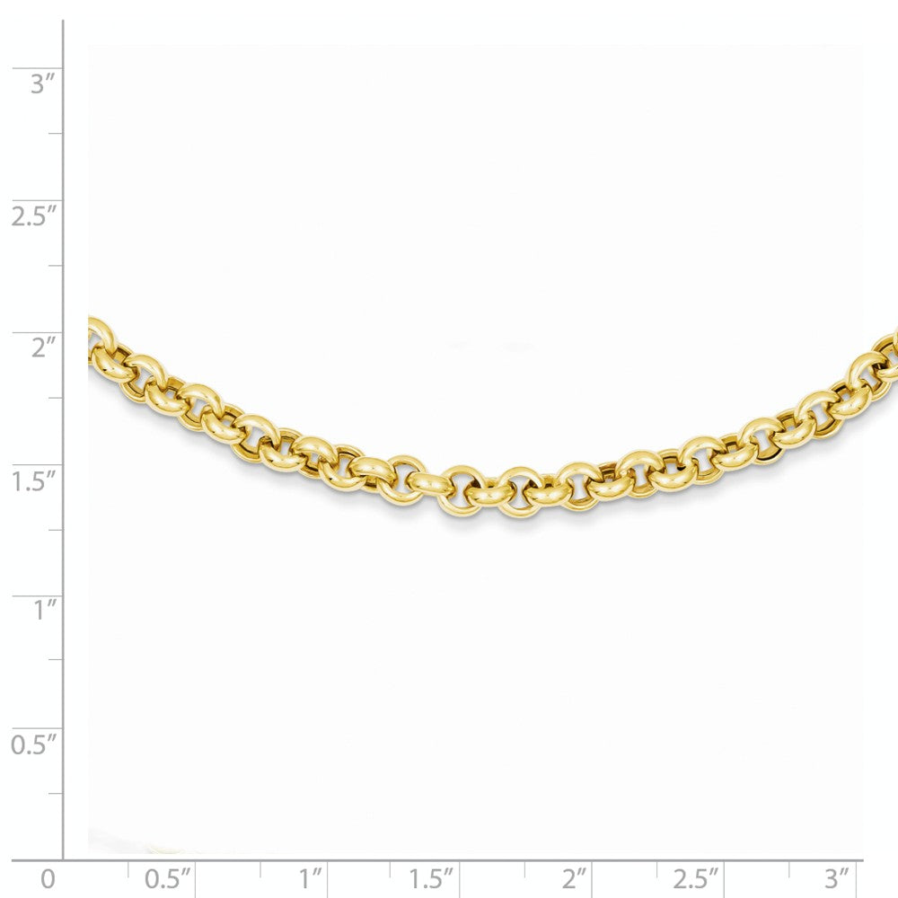 14K 18in 5mm Polished Fancy Rolo Link Necklace