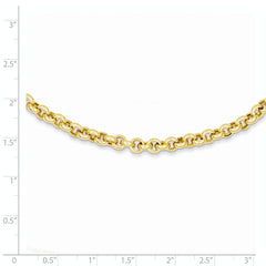 14K 18in 5mm Polished Fancy Rolo Link Necklace