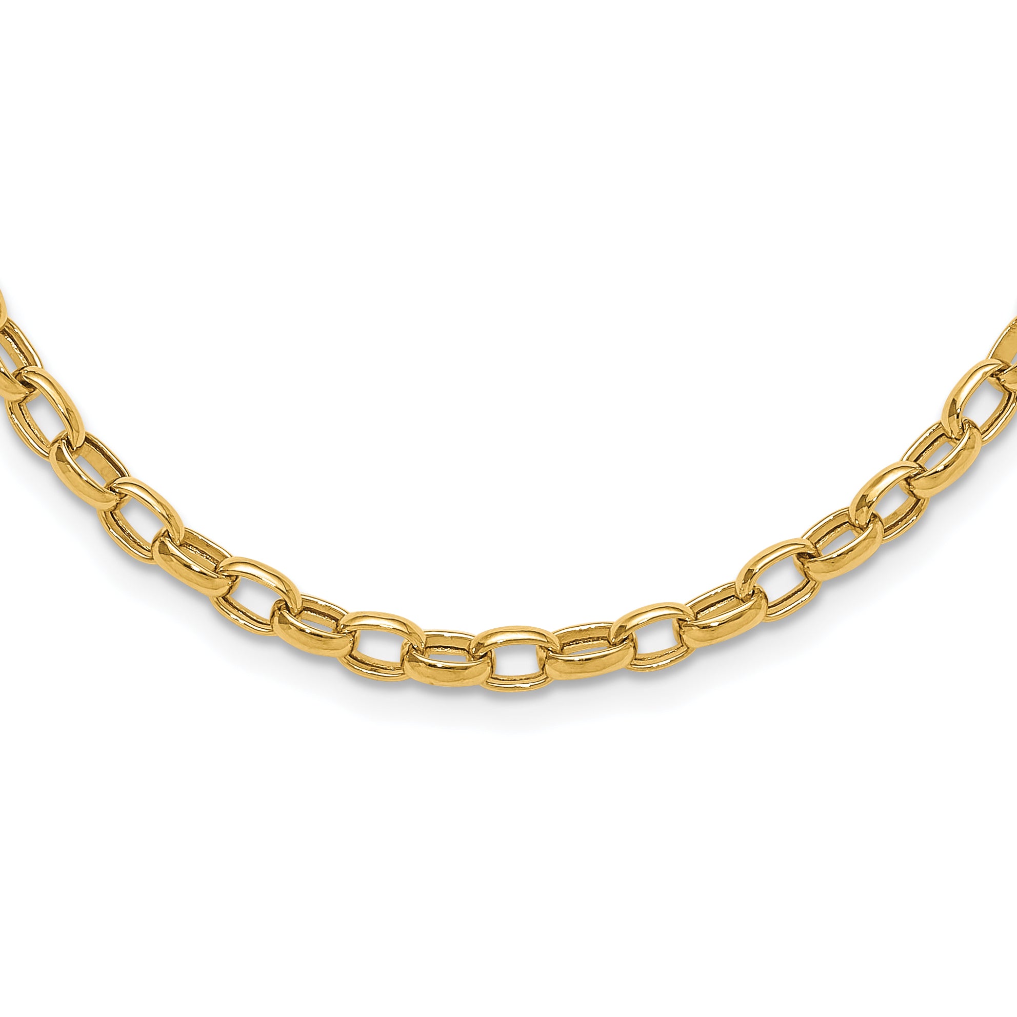 14k 18in 4.5mm Polished Fancy Link Necklace