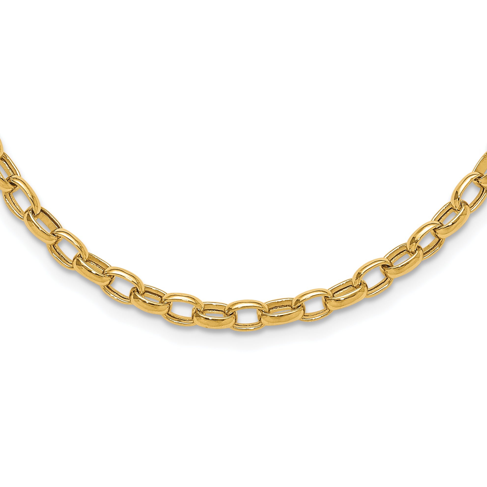 14k 18in 4.5mm Polished Fancy Link Necklace Main image