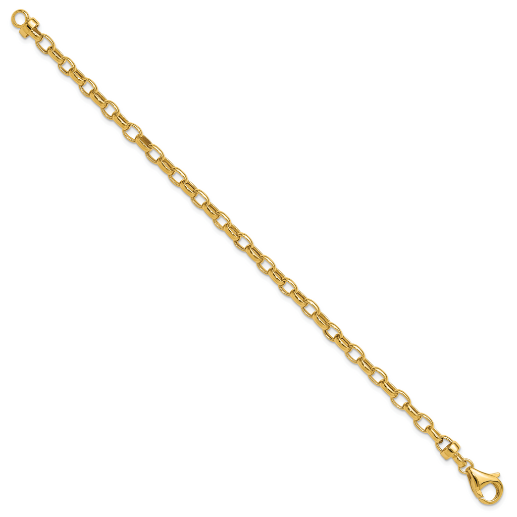 14k 7.5in 4.5mm Polished Fancy Link Bracelet