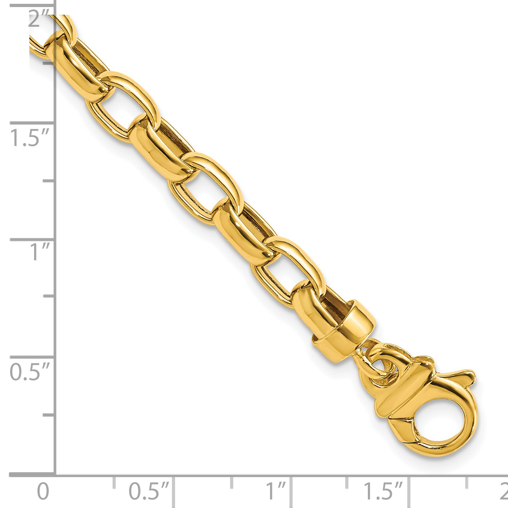 14k 7.5in 6.25mm Polished Fancy Link Bracelet
