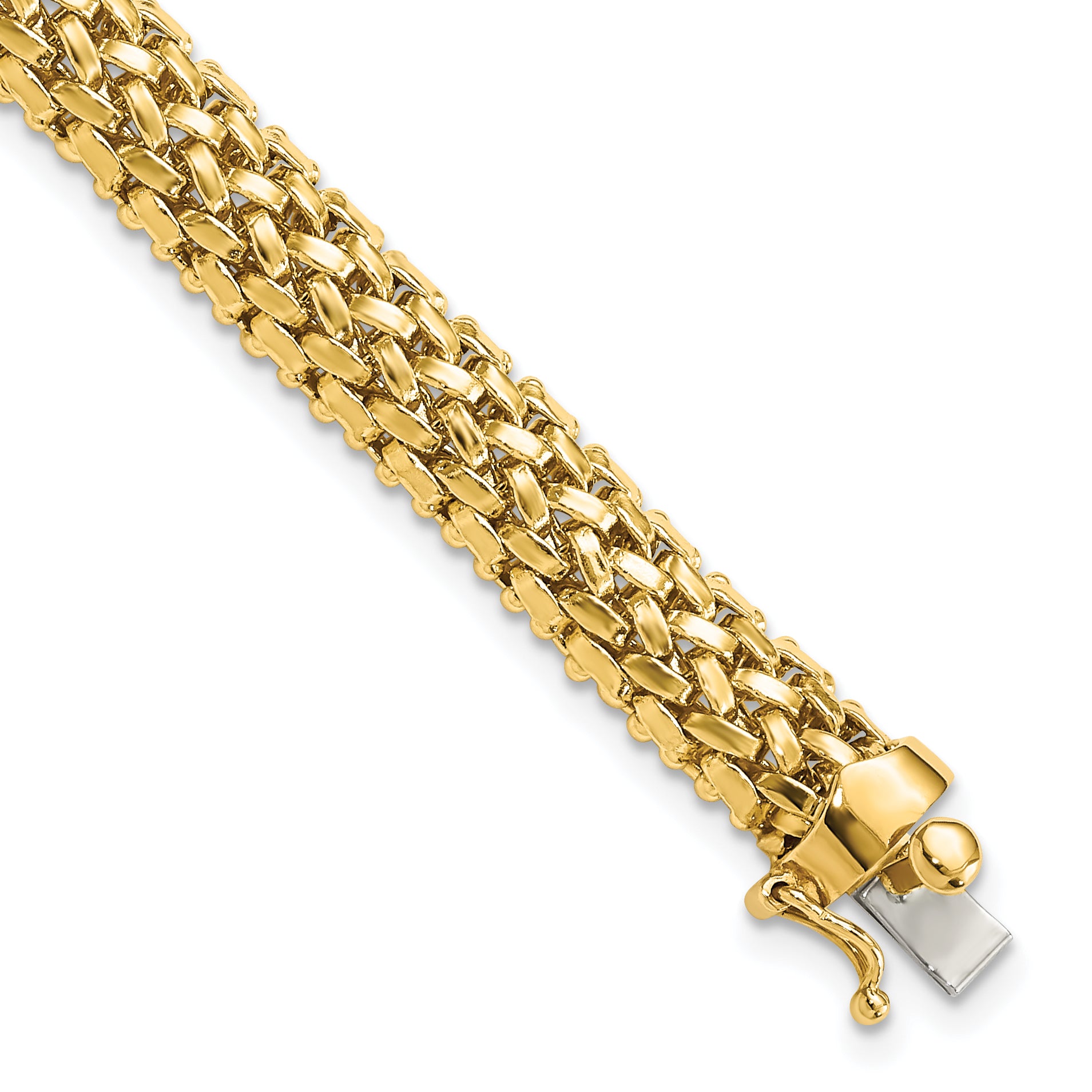 14k 7.25in 6.75mm Polished Mesh Bracelet Main image