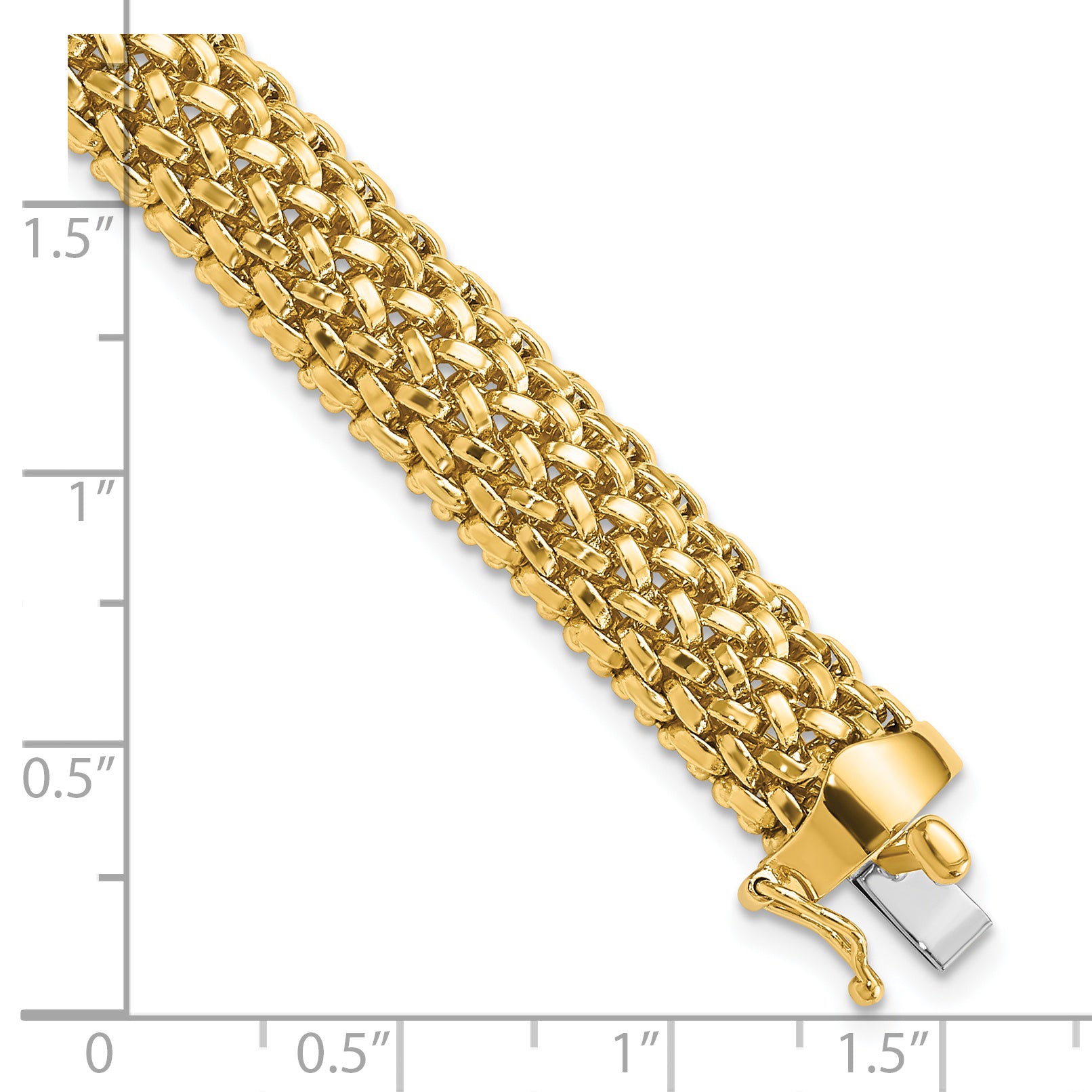 14k 7.25in 9.25mm Polished Mesh Bracelet