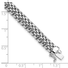 14k White Gold 7.25in 7mm Polished Mesh Bracelet