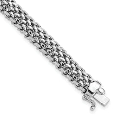 14k White Gold 7.25in 7mm Polished Mesh Bracelet