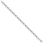 14k White Gold 7in Diamond-cut Polished Fancy Bracelet