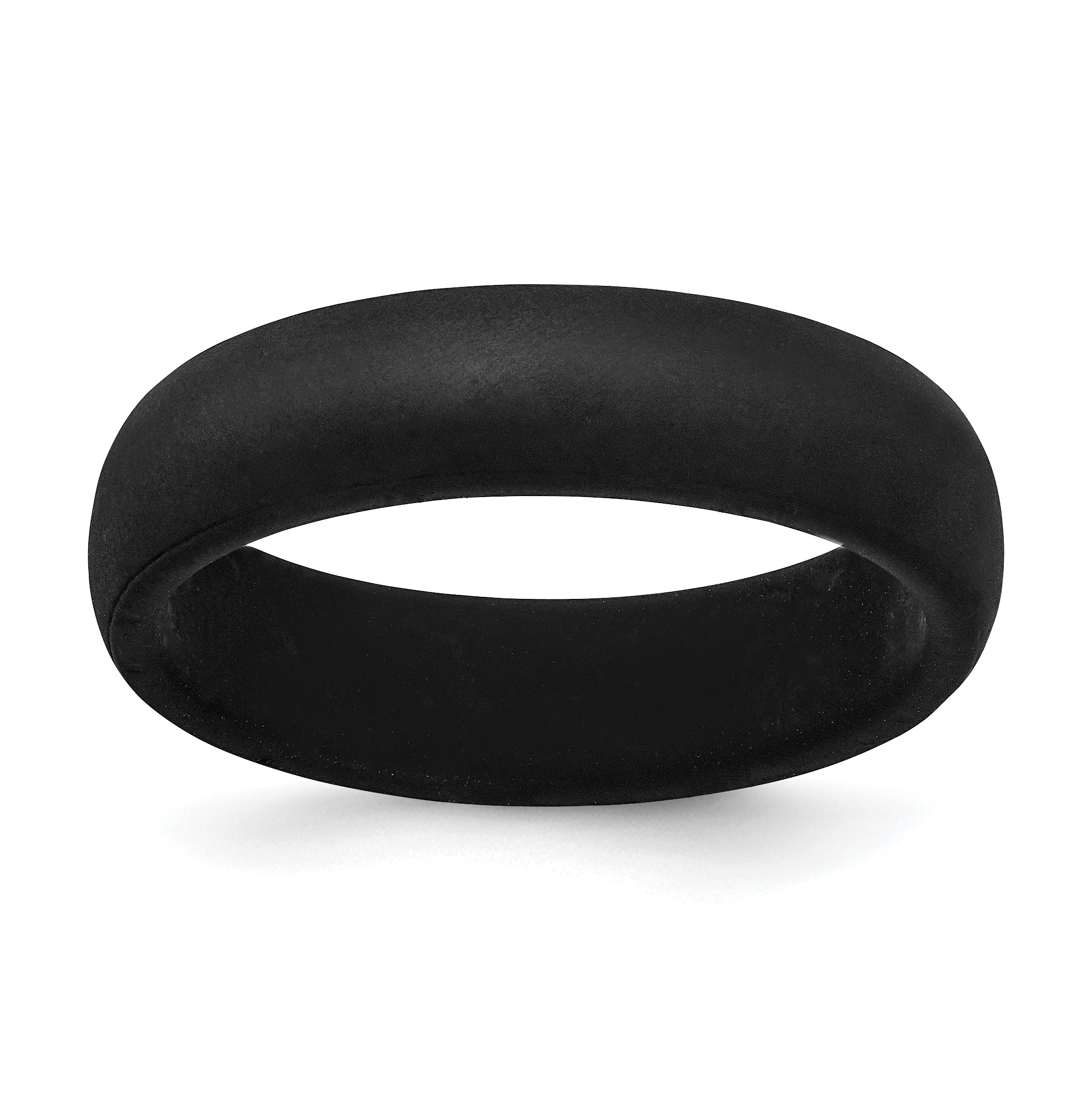 Silicone Black 5.7mm Domed Band Size 10