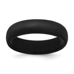 Silicone Black 5.7mm Domed Band Size 10