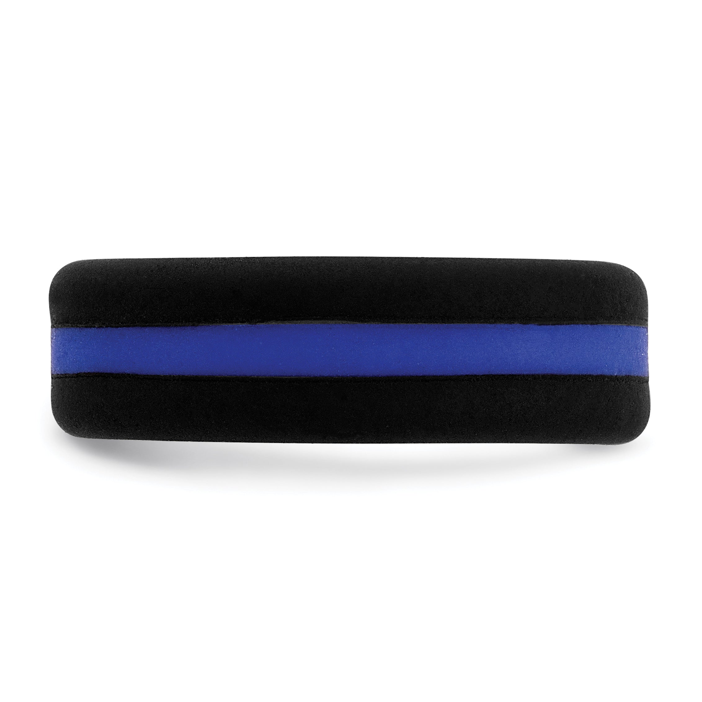 Silicone Black with Blue Line Center 7.5mm Flat Band Size 7