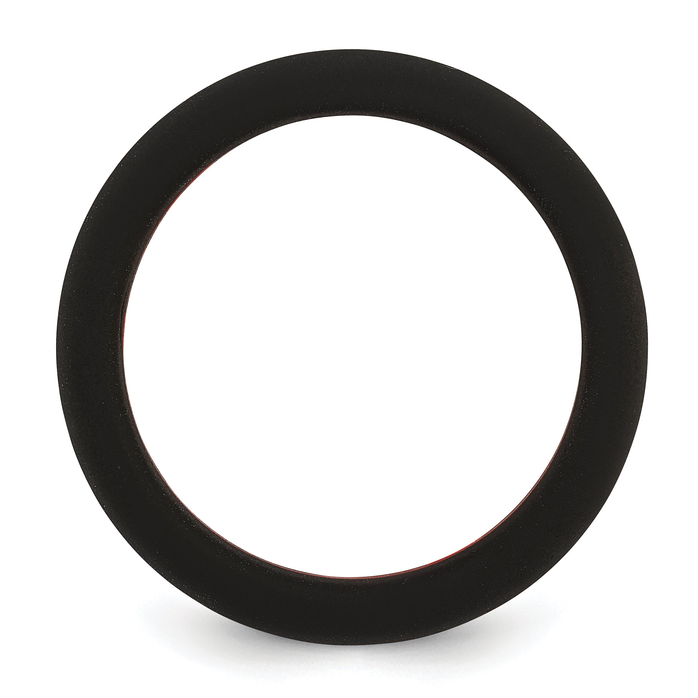 Silicone Black with Red Line Center 7.5mm Flat Band Size 7