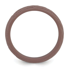 Silicone Light Brown 5.70mm Wood Grain Pattern Band