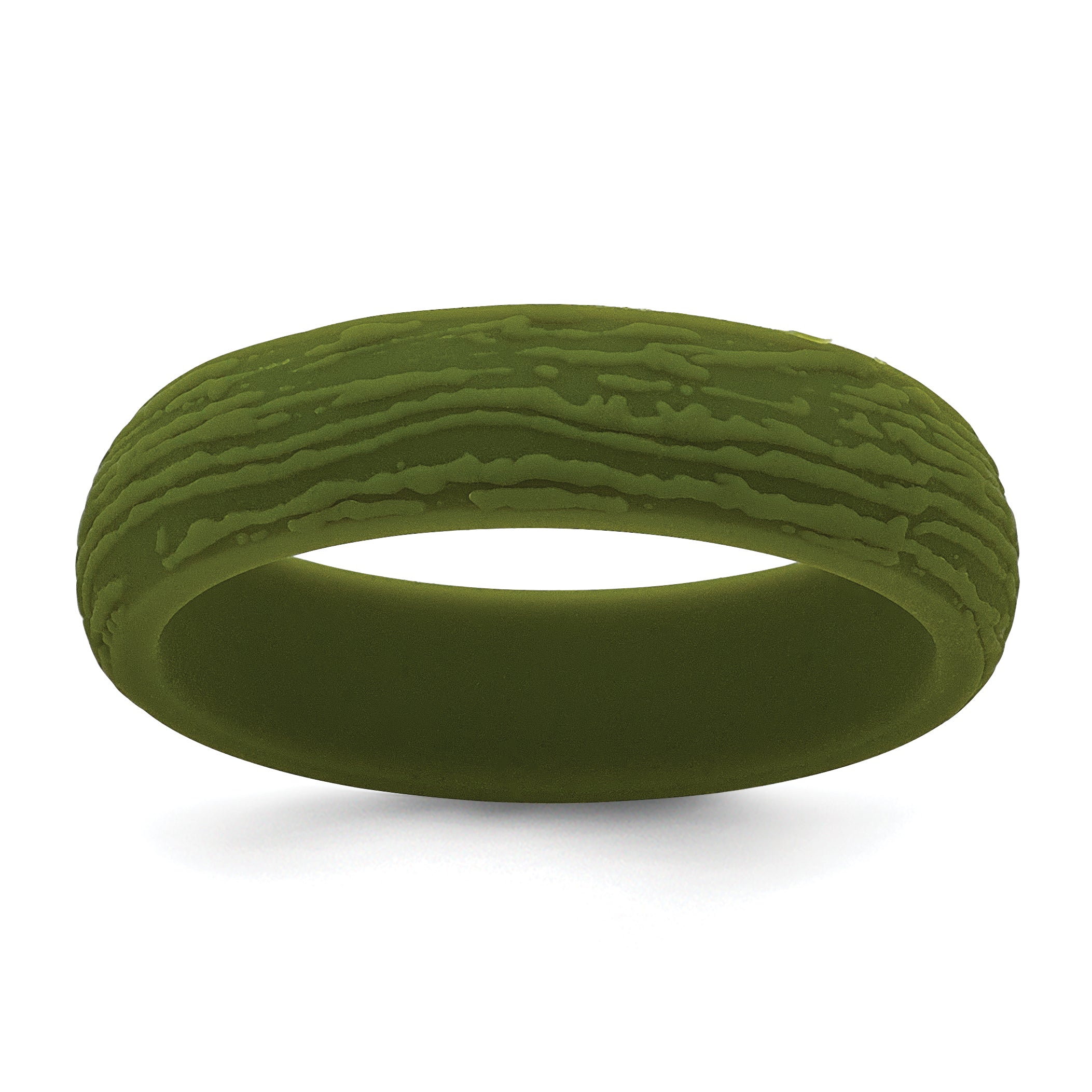 Silicone Olive Green 5.70mm Wood Grain Pattern Band