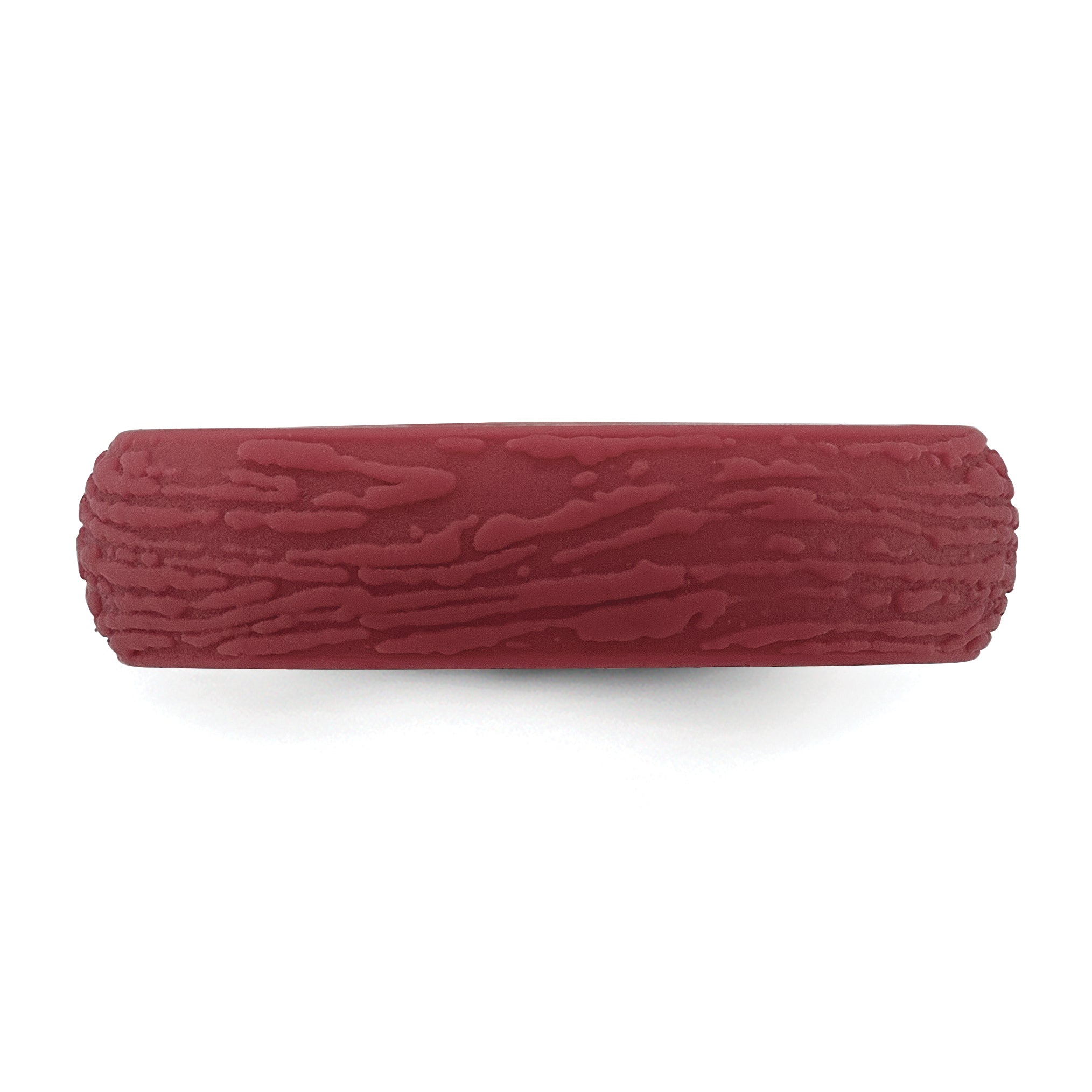 Silicone Dark Red 5.70mm Wood Grain Pattern Band