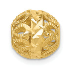14K Diamond-cut Gold Ball Chain Slide