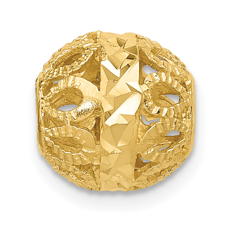 14K Diamond-cut Gold Ball Chain Slide