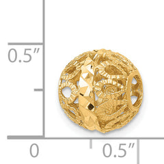 14K Diamond-cut Gold Ball Chain Slide