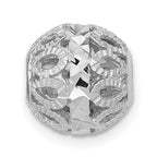 14K White Gold Diamond-cut Filigree Ball Chain Slide