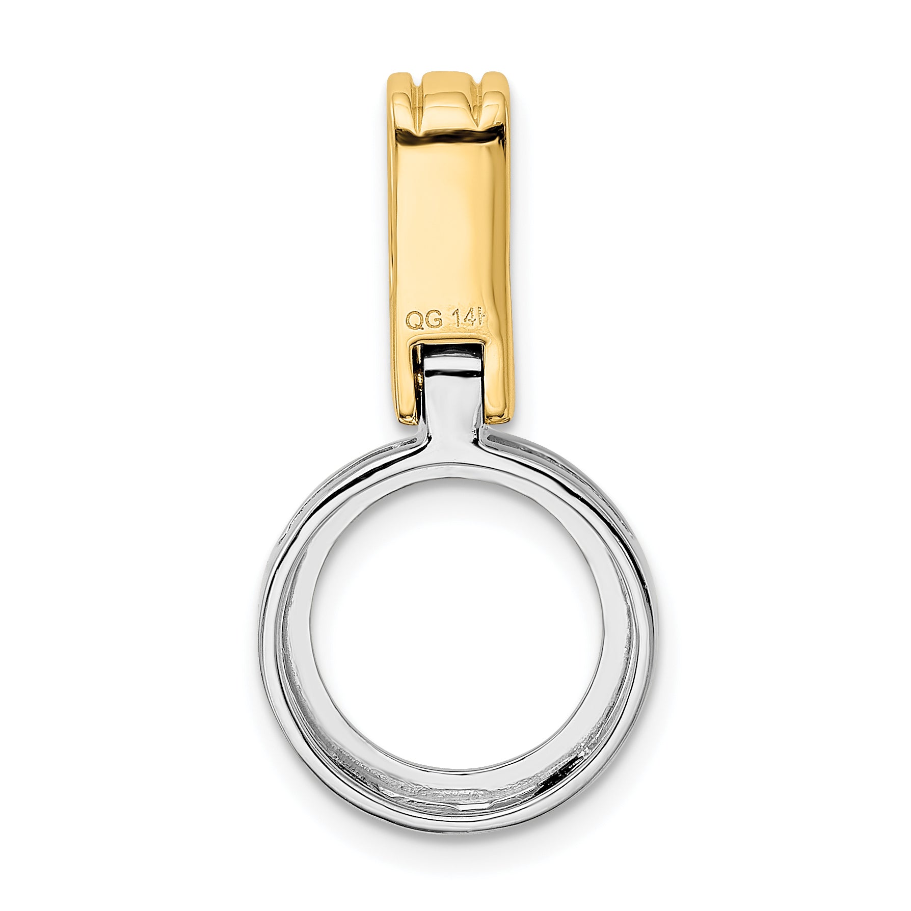 14K Two-tone Fits up to 3mm, 6mm Reversible Omega Slide