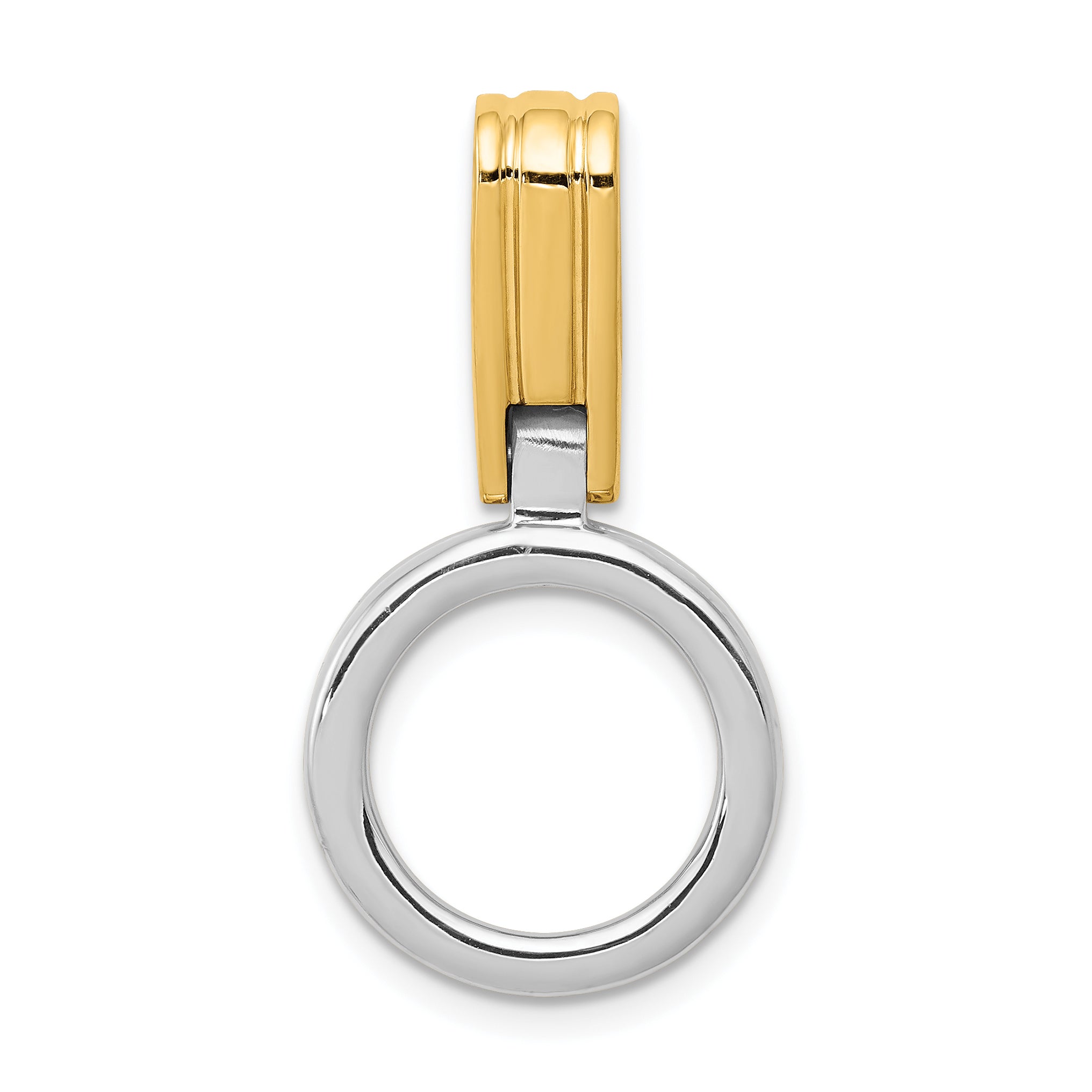 14k Two-tone Fits up to 3mm, 6mm Reversible Omega Slide