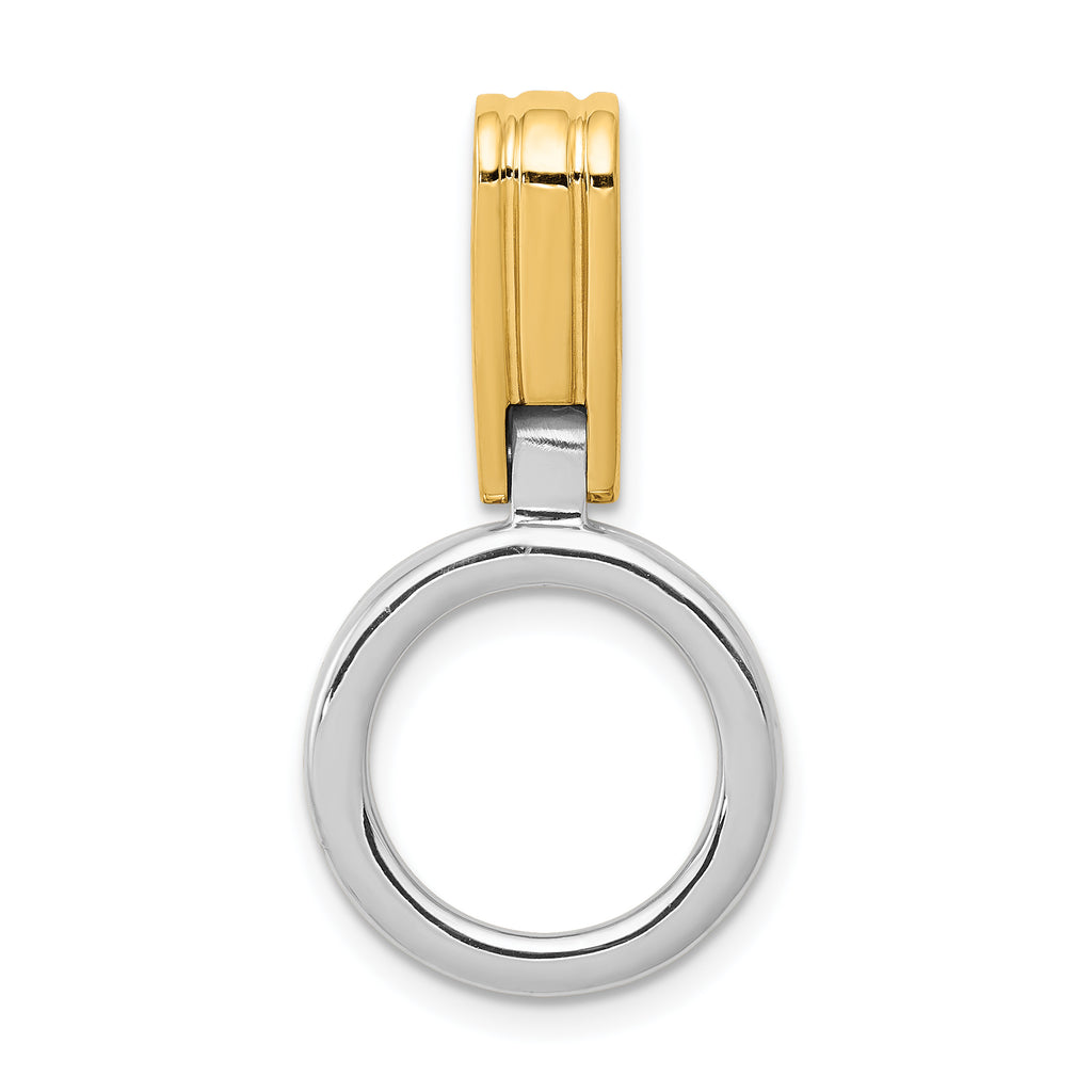 14k Two-tone Fits up to 3mm, 6mm Reversible Omega Slide