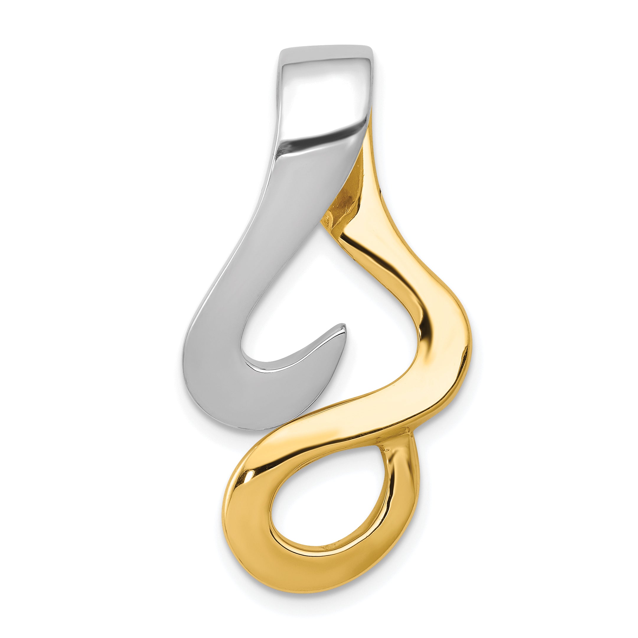 14k Two-Tone Reversible Fancy Omega Slide Main image