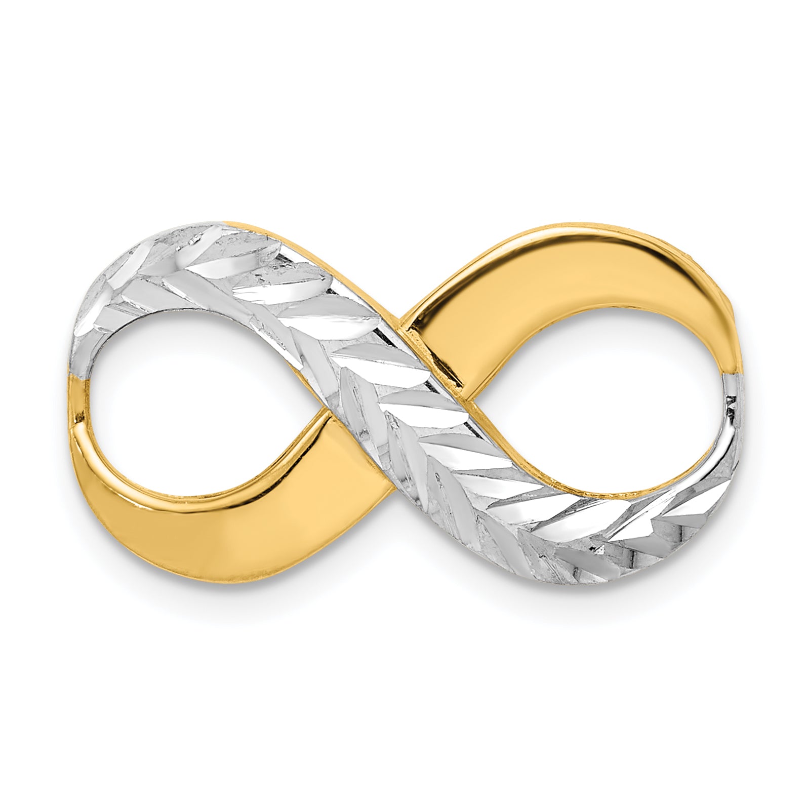 14K w/Rhodium D/C Infinity Fits 4mm Fancy Omega Slide Main image