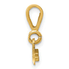 14K Small Brushed Diamond-cut Top Charm