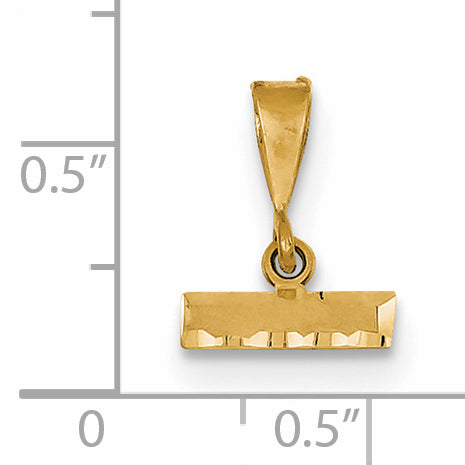 14K Small Brushed Diamond-cut Top Charm
