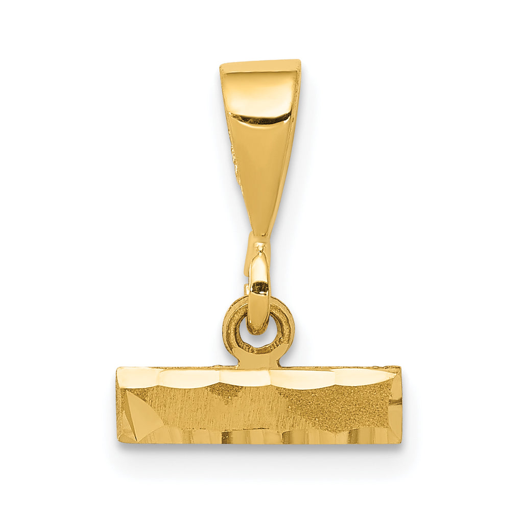 14k Small Brushed Diamond-cut Top Charm