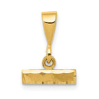 14k Small Brushed Diamond-cut Top Charm