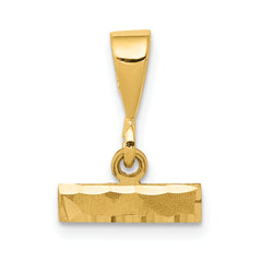 14k Small Brushed Diamond-cut Top Charm