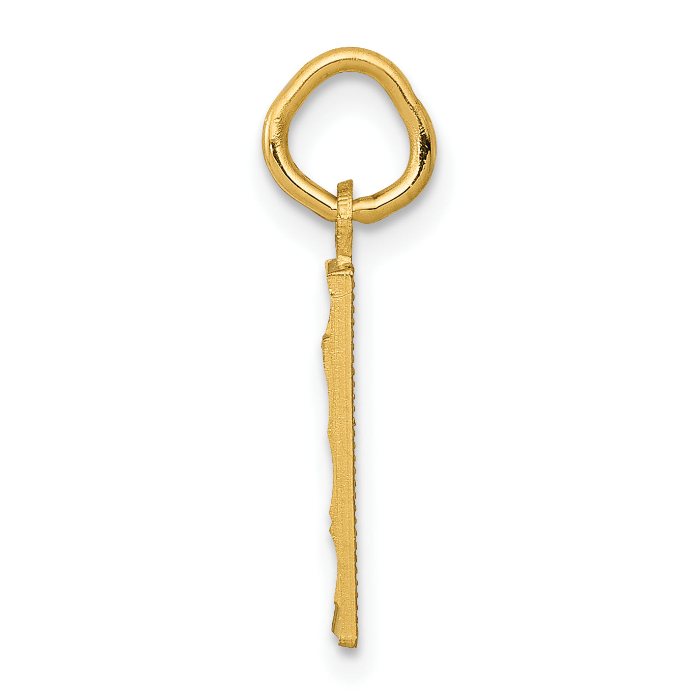 14K Small Brushed Diamond-cut Number 1 Charm Secondary image