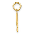 14K Small Brushed Diamond-cut Number 4 Charm