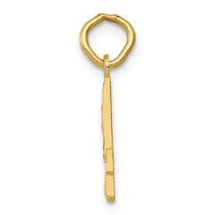 14K Small Brushed Diamond-cut Number 4 Charm