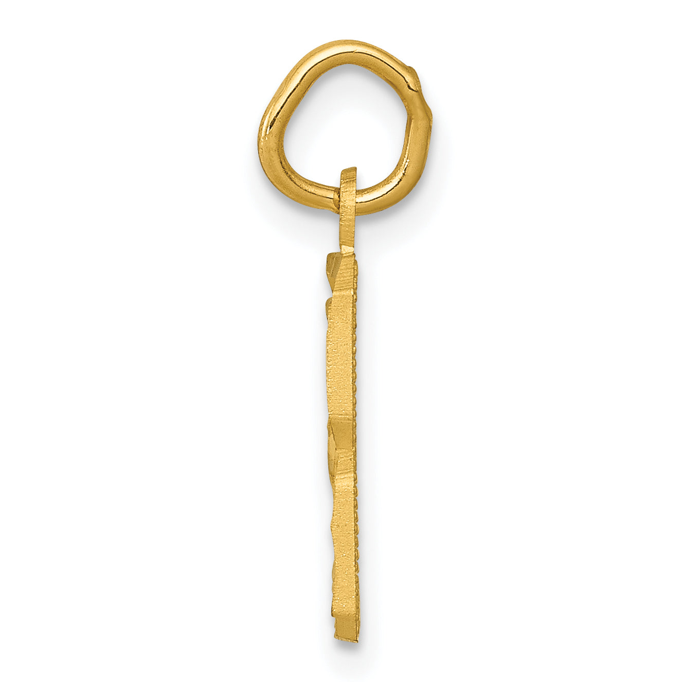 14K Small Brushed Diamond-cut Number 8 Charm
