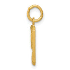 14K Small Brushed Diamond-cut Number 9 Charm
