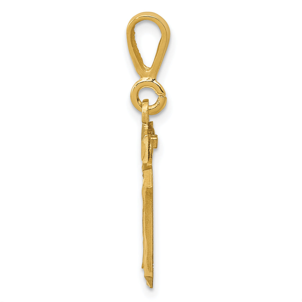 14K Small Diamond-cut Number 10 Charm