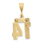 14K Small Diamond-cut Number 14 Charm