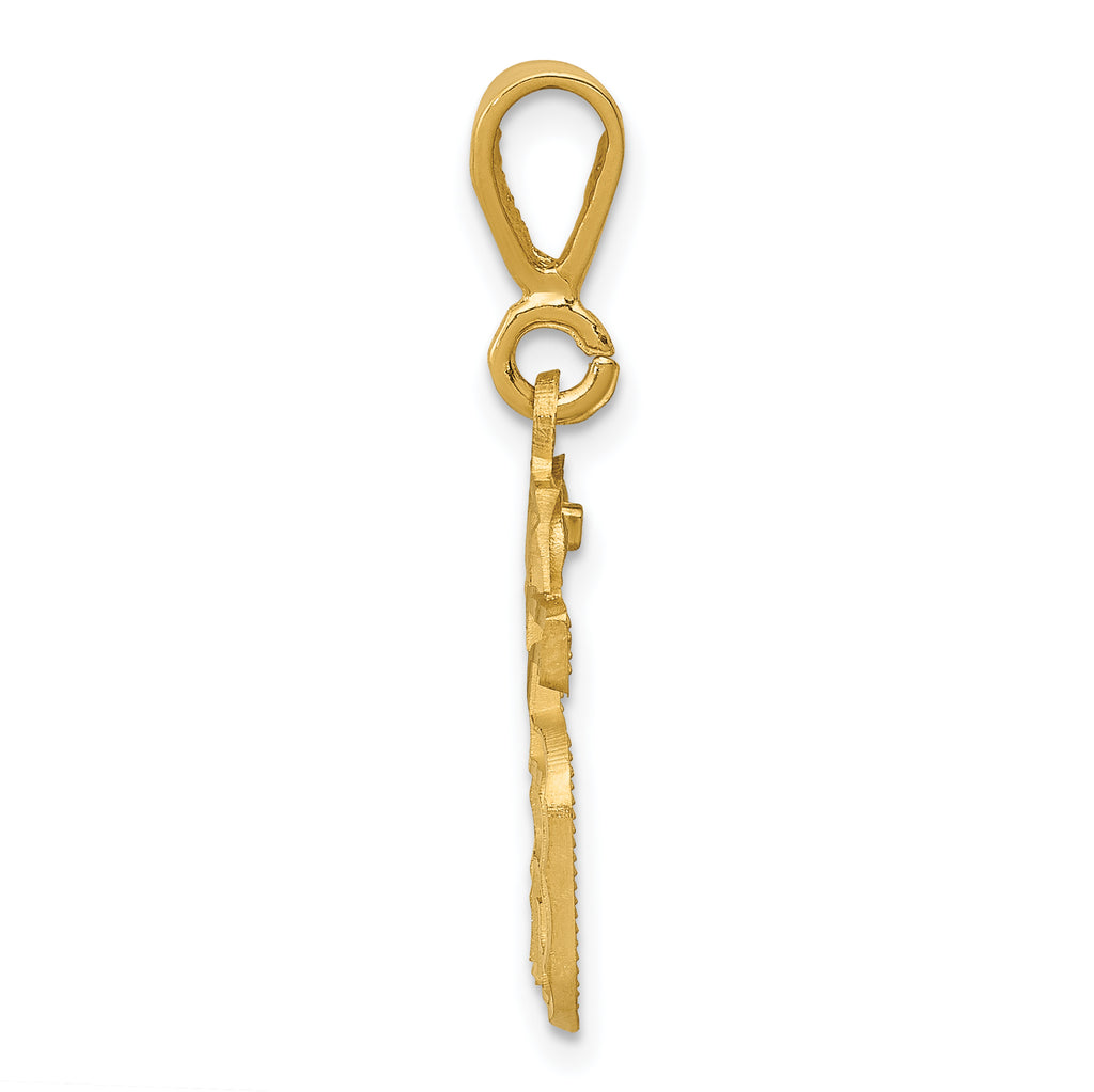 14K Small Diamond-cut Number 15 Charm