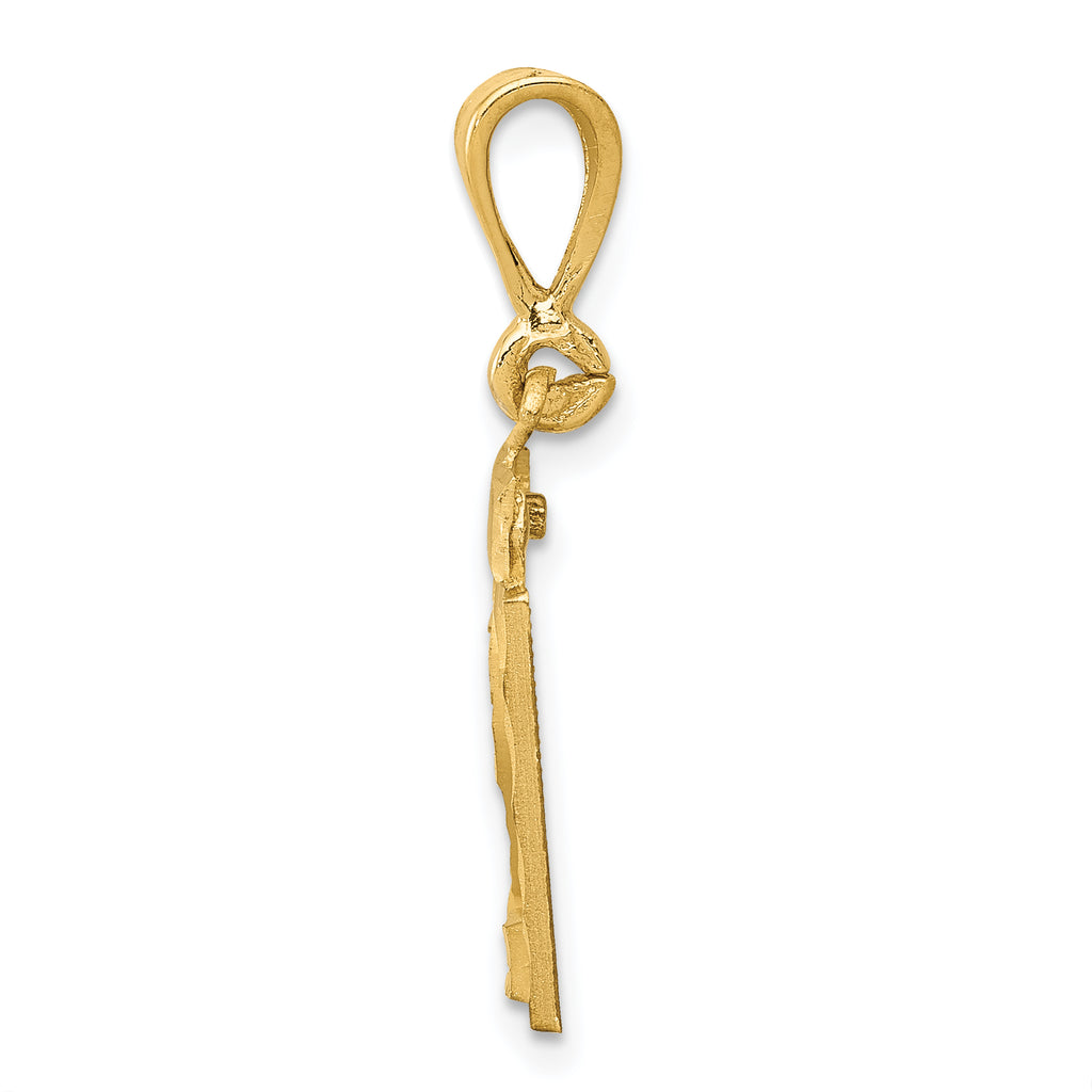 14K Small Diamond-cut Number 21 Charm